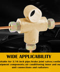 Three Way Copper Brake Line Tee Union With Inverted Male Nuts For 3/16 Inch Pipe shown in vehicle brake application