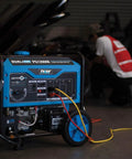 Beast Dual Fuel 12,000W Portable Generator With Electric Start And Switch and Go Technology connected to LPG tank