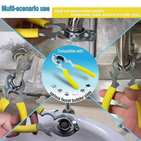 Heavy Duty Faucet Aerator Wrench Tool For Kitchen Sink Repair Featuring Non Slip Rubber Grip Durable Carbon Steel Construction No Sweat Aerators Removal Pro Grade Build Slick Maneuvering For Smooth Home Maintenance