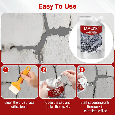 Step-by-step guide using Two Pack Concrete Crack Filler Sealant For Fast Repair Quick Drying Waterproof Weather Resistant Caulking Glue