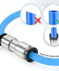 Pneumatic Push-To-Connect Check Valve 5/16 In OD X 5/16 In OD One-Way Valve Pack Of 2, Nickel Plated Brass Body With NBR Seals Connection Guide.