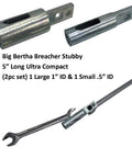Big Bertha Breacher Stubby Super Leverage Breaker Bar One Half Inch ID And One Inch ID Wrench Extender Set, 5 inch length
