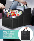 Backseat Car Organizer With Four Compartments, Four Cup Holders And Seven Mesh Pockets For Front And Rear Seats, Black