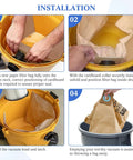 Installation steps for 5 Pack Vacuum Bags For 5 To 8 Gallon Wet Dry Shop Vacuums Replacement Dust Collection Bags Disposable Bags