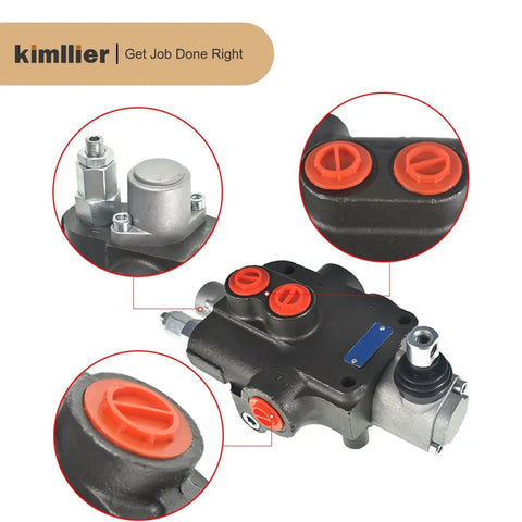 1 Spool Hydraulic Valve 21 GPM 3600 PSI Directional Control Valve With SAE Ports, Double Acting Loader Valve, Cast Iron Build