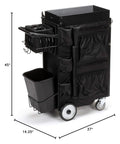 Heavy Duty Rolling Utility Cart With Four Drawers For Trades And Warehouses Snag Everything Inside Roll On Smooth Casters Portable Shop Organizer built for efficient tool organization with dimensions 45" x 14.25" x 37".