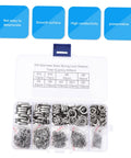 600 Piece Stainless Steel Washer Kit For Automotive, Construction And Industrial Use With Lock Gaskets And Split Washers Built To Last, High Conductivity, Rust Resistant, Easy To Install, Prevents Loosening. 304 stainless steel washers in organizer case