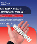 Person holding 2 Pack 12 Position 24 Contact Terminal Block Barrier Strip Dual Row With Screw Connector for HVAC Panels