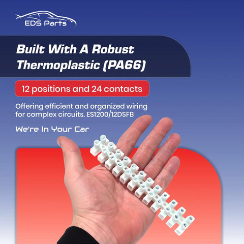 Person holding 2 Pack 12 Position 24 Contact Terminal Block Barrier Strip Dual Row With Screw Connector for HVAC Panels