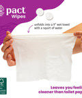 Person holding wet towel from All In One Camping Poop Kit 6 Pack With Odor Control Poop Powder Smell Proof Disposal Bags Wet Wipes