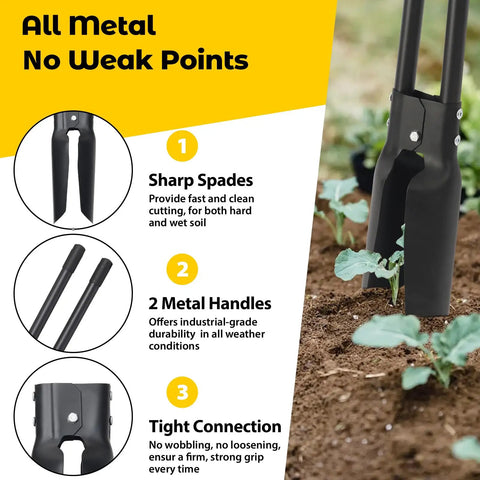 Heavy Duty Post Hole Digger With 55 Inch Handle And Dual Sharp Blades For Digging Weeding Cultivating Manual Garden Shovel focus image