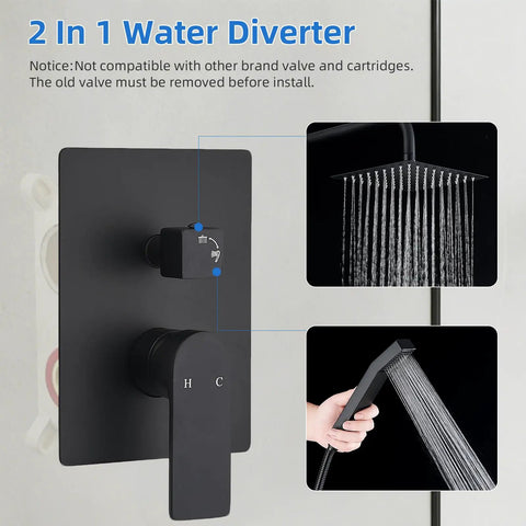 Killer Black Shower Faucet Set With 8 Inch Rainfall Head And Adjustable Handheld Sprayer For A Heavy Duty Bathroom Upgrade That Brings Serious Spa Vibes Straight To Your Doorstep