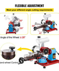 Built Like A Tank 370W Blade Sharpener With Wet Cooling Chamber For Circular And Carbide Edges adjustable angle cutting settings at 20, 30, and 45 degrees.