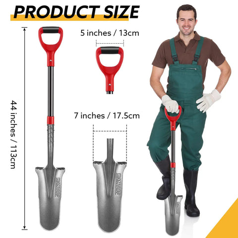 Drain Spade With Fiberglass Handle For Gardening And Trenching Sharp Edge Shovel For Cutting Roots 44 Inch Length next to man