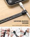 Silicone Cable Ties 10 Pack Cord Organizer With Secure Lock Buckle Durable Reusable Wire Management Strap For Travel And Home Use