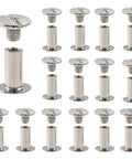 Rock Solid Chicago Binding Screws, M4 X 12Mm Phillips Pan Head Rivet Nuts, Nickel Plated Carbon Steel in 30 pack.