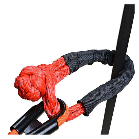 4x4 Recovery Soft Shackle Set 2 Pack With Protective Sleeve And Floats Flexible Synthetic Cable for Off Road Winch Ropes