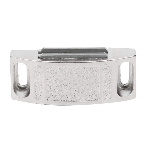 Heavy Duty Stainless Steel Magnetic Door Catch Latches secure cabinet and drawer doors, front view of latch.
