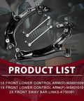 Upgrade Your Ride With A Fresh Frenzybro Front Lower Control Arm Kit Featuring 2 Arms Plus 4 Ball Joints And Sway Bar Links black steel arms and links