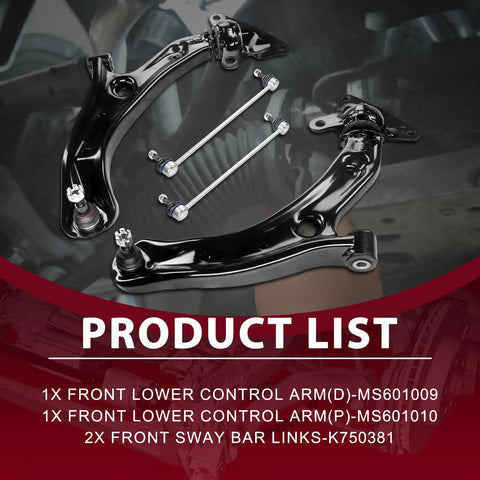 Upgrade Your Ride With A Fresh Frenzybro Front Lower Control Arm Kit Featuring 2 Arms Plus 4 Ball Joints And Sway Bar Links black steel arms and links