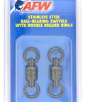 Stainless Steel Ball Bearing Swivels With Double Welded Rings Size 9 890 Pound Test Gunmetal Black 2 Pack in packaging