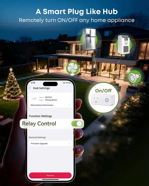 WiFi Refrigerator Thermometer With Freezer Alarm and Remote Temperature Monitoring Dope App Alerts Email Buzzer Power Outage Alerts Pass Through Outlet Hub Two Sensors Ultra Flat Probe for Home Kitchen hub settings on phone