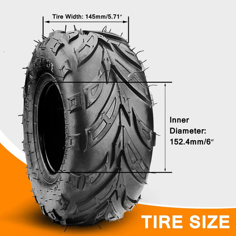 Tubeless 145 70 6 Tire Set For Coleman PowerSports Mini Bikes Go Karts ATVs Four Wheelers 2 Pack detailed size view