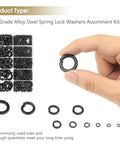 Kindroufly 1000-piece lock washers assortment kit in 8.8-grade alloy steel, M2–M12, in plastic storage case