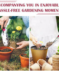 Heavy Duty Manganese Steel Garden Trowels For Digging Shoveling And Planting being used in potting plants