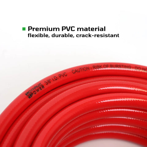 Smooth Operator Truck Tire Inflator Kit featuring premium red PVC material air hose, flexible, durable, 3/8" I.D.