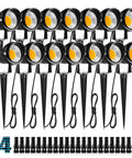 Pack of 14 10W Low Voltage Outdoor Landscape Lights With Connectors, 12V Waterproof Pathway And Yard Spotlights, 1000LM Warm White