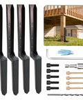 Beefy Heavy-Duty Fence Post Repair Kit Four Pack with sturdy anchors for leaning posts, fits wood and metal fence posts, includes screws.