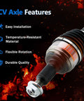 Heavy Duty Front CV Axle Shaft Direct Swap For 2007 To 2020 Chevy Silverado 1500 Tahoe Suburban GMC Sierra 1500 Yukon XL 4X4 features highlighted