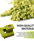 Yellow transmission shift cable bushing clamp with high-quality nylon material, shown with polymer granules background.