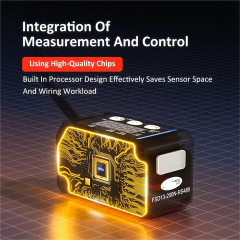 Advanced Laser Displacement Sensor With RS485 Output, 0.01mm Precision For Distance, Thickness And Positioning, Voice Prompt Alerts For Hands Free Readouts
