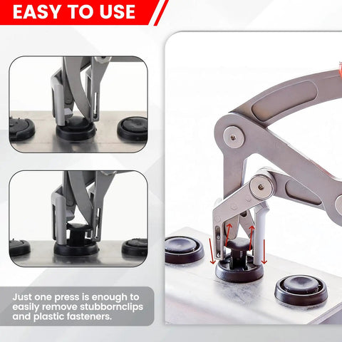 Professional Grade Dead Simple Car Clip Pliers And Panel Removal Tool for removing plastic fasteners with spring-loaded grips.