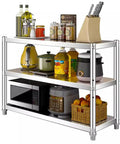 Heavy Duty Stainless Steel Shelving Unit Badass Three Shelf Storage Rack For Kitchen Garage And Commercial Office with kitchen items