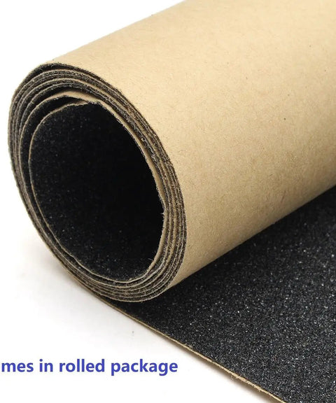 Rolled Non Slip Grip Tape Sheet For Skateboard And Longboard, Bubble Free Waterproof Black Sandpaper For Scooter, Stairs
