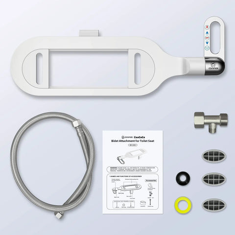 Dual Nozzle Bidet Attachment For Toilet Seat Self Cleaning Front And Rear Wash No Electric Mechanical With parts shown