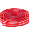 Red 5m roll of corner protectors for kid proofing, showing flexible PVC material, similar to Clear Self Adhesive Corner Protectors 5m Roll.