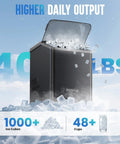 Chewable Nugget Ice Maker For Countertop Cranks Out 40 Lbs Per Day Of Soft Pellet Ice In 10 Minutes Self Cleaning Sonic Ice Machine For Home Kitchen And Office Black Stainless, showing higher output