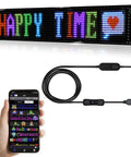 Bluetooth Controlled LED Sign For Business Programmable Flexible Digital Display showing colorful 'HAPPY TIME' with app control via CoolLED1248