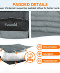 Padded details of Double Camping Chair With Adjustable Canopy Shade Heavy Duty Two Person Folding Loveseat, showing breathable layers.