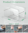 Product dimensions and installation steps for Round And Square Plate Dispenser And Storage Organizer For 7 To 12 Inch Disposable Plates