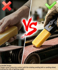 Comparison of Pro Grade Natural Rubber Sandpaper Cleaning Stick with telescoping debris eraser for sanding belts and discs.