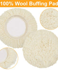 6 Pack 3 Inch Wool Polishing Pads With Hook And Loop Velcro For Drill Polisher Buffing Pads Set For Curved Edges Compound Work
