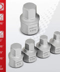 Stubby Low Profile SAE Hex Bit Socket Set 9 Piece In One Eighth To Nine Sixteenths Inch S2 Steel For Tight Confined Spaces