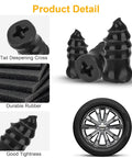 90 Piece Tire Repair Kit With 3 Size Vacuum Plugs 30 Each, Self Sealing Screw In Plugs, durable rubber and wheel detail