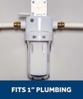 Whole House Water Filtration System Built Tough With Clear Sump, Reduces Sediment, Rust, Dirt And More, Fits 1" Plumbing GXWH40L