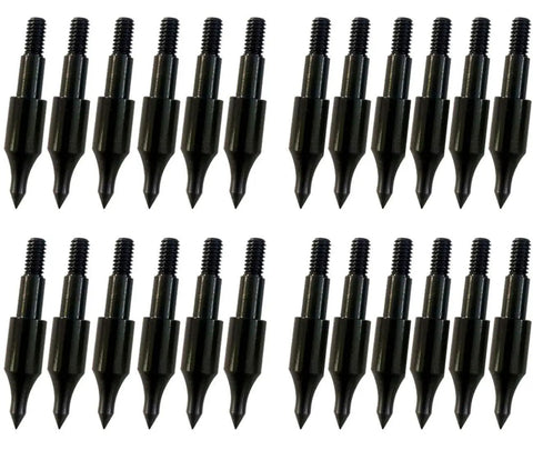 24 Pack Steel 100 Grain Arrow Field Points Screw In Practice Target Tips For Recurve Bow Compound Bow And Crossbow Bolts